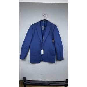 Express Blazer Mens 44L Blue 4 Way Hyper Stretch‎ Extra Slim Sport Coat New
